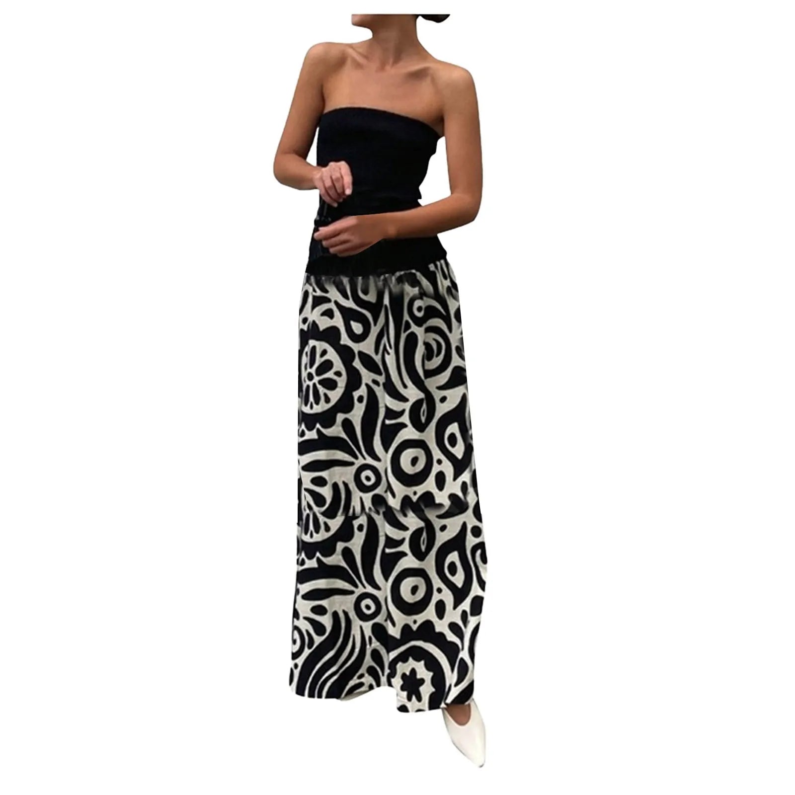 Summer Sundresses For Women Womens Strapless Maxi Dress Summer Sleeveless Tube Top Long Sleeve Maxi Dresses For Women Floral