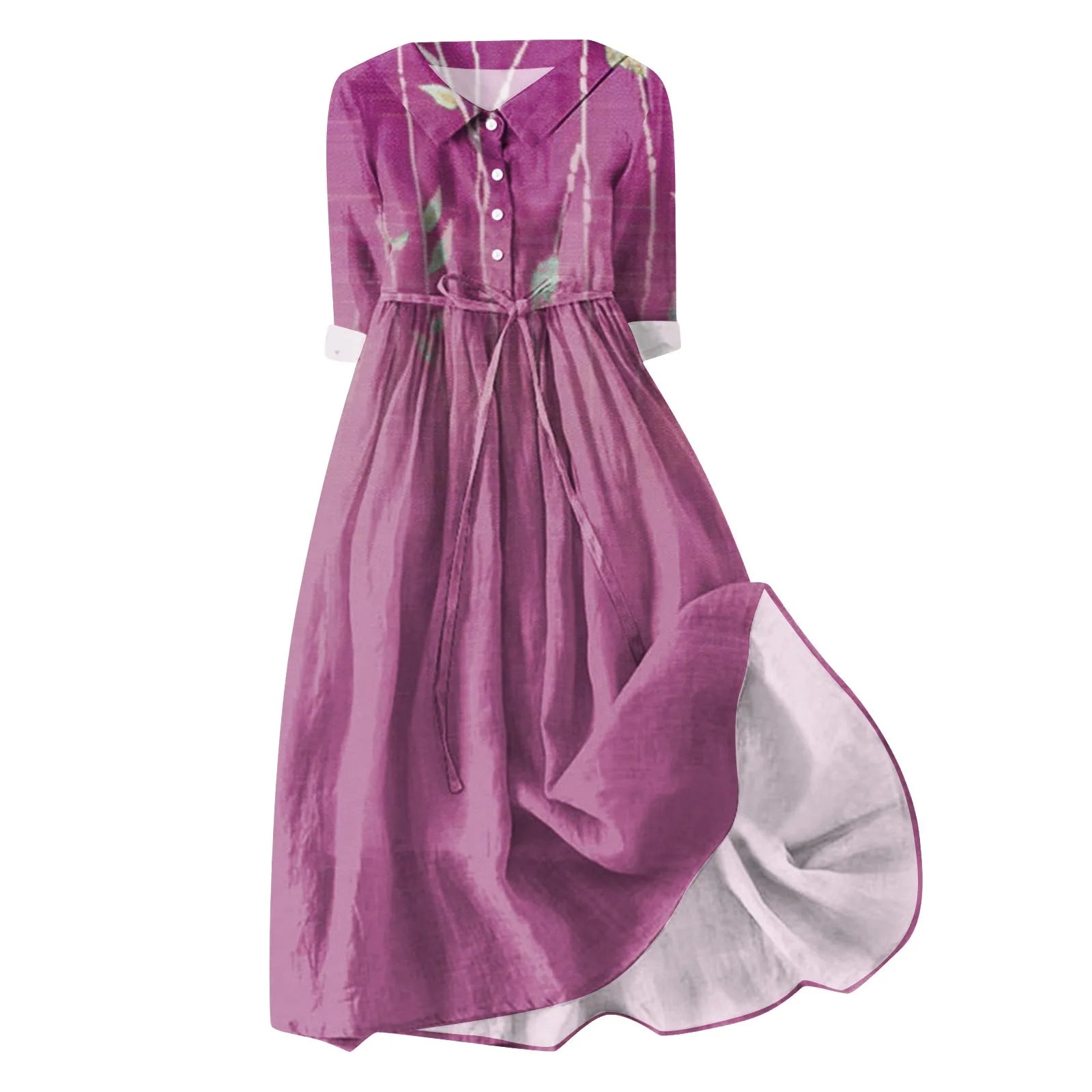 Loose Women Dress Women Bohemian Summer Dress Long Sleeve Plain Floral A Line Dresses Maxi Button Up Size 1 Cocktail Dresses